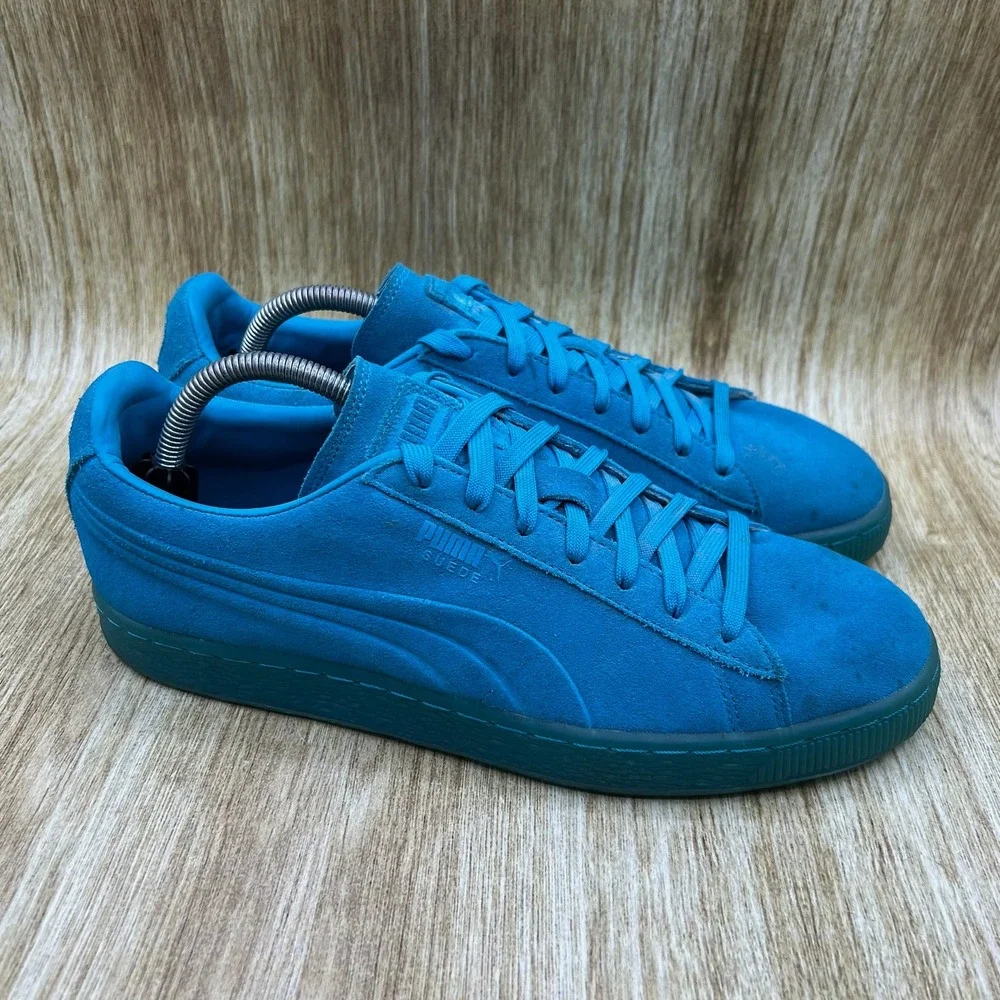 Puma Suede Classic Iced Fluo Atomic Blue Men's Size 10 Shoes Sneakers 361881-03